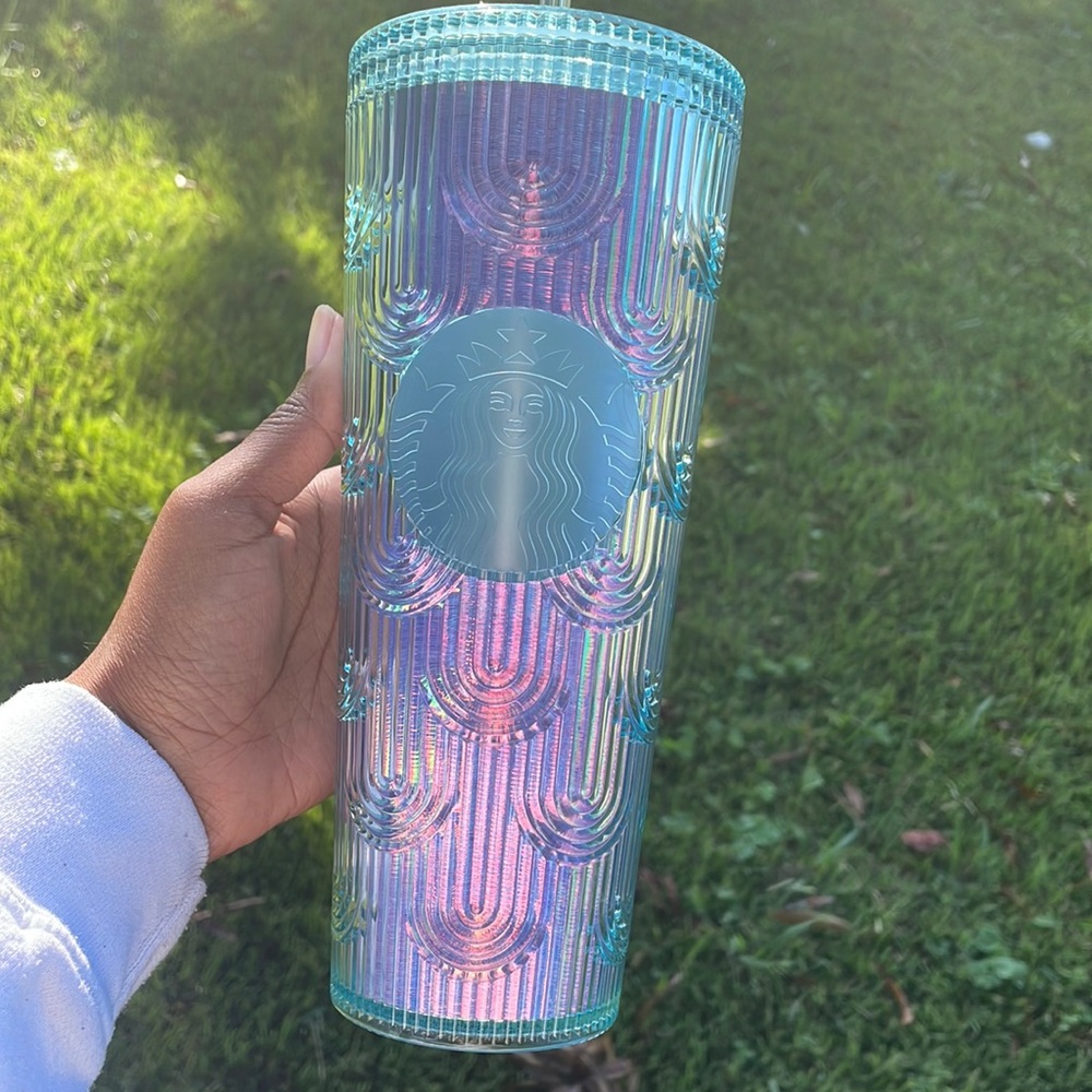 NWT STARBUCKS Rare Mermaid Scale Iridescent Cold Cup Tumbler 24oz Venti 2022